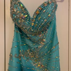 Turquoise prom dress, size 6